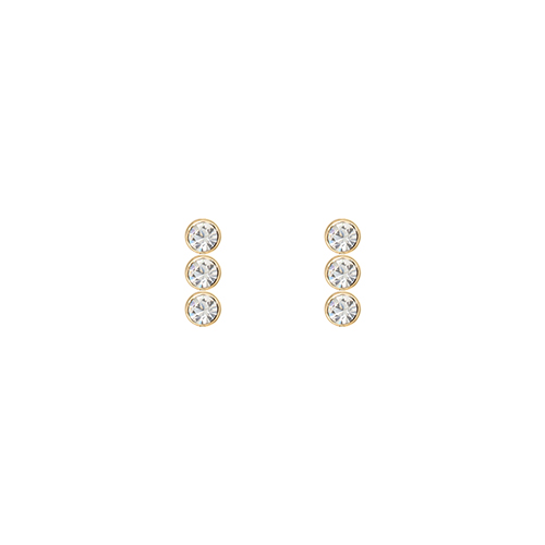 Triple Crystal Stone Post Earrings/트리플 크리스탈 스톤 포스트 귀걸이