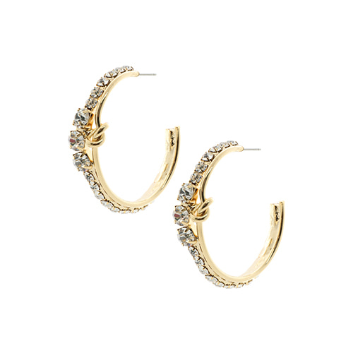 Gold Crystal Ring Post Earrings
