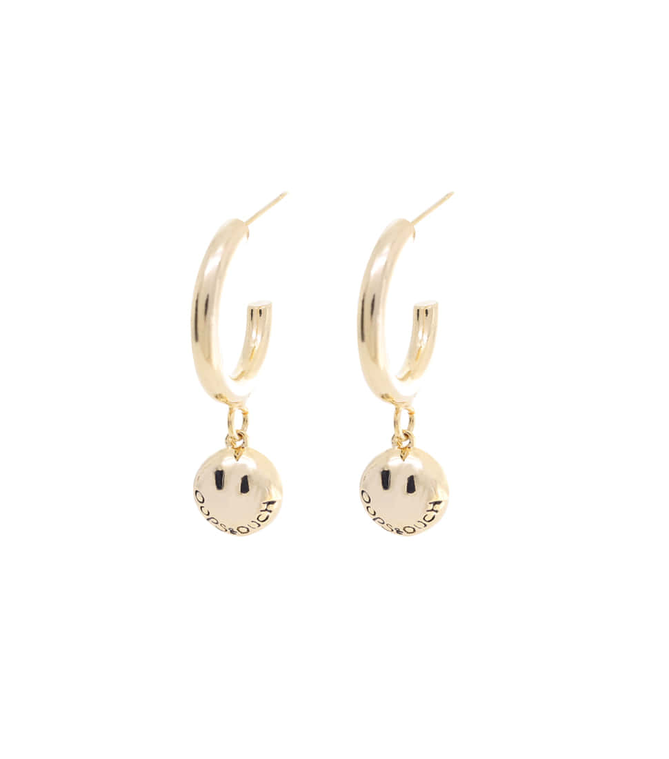OOPS&amp;OUCH Small Smiley Drop Earrings in Gold