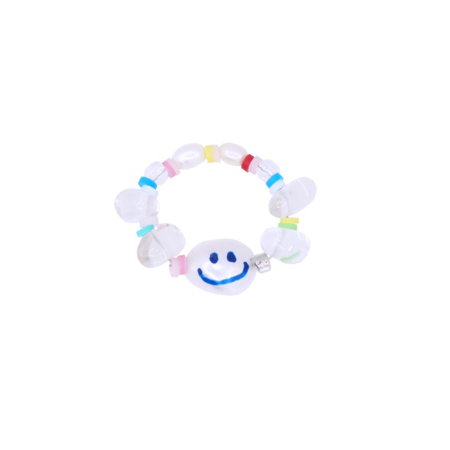HAPPY THINGS BLUE SMILE BEADS RING