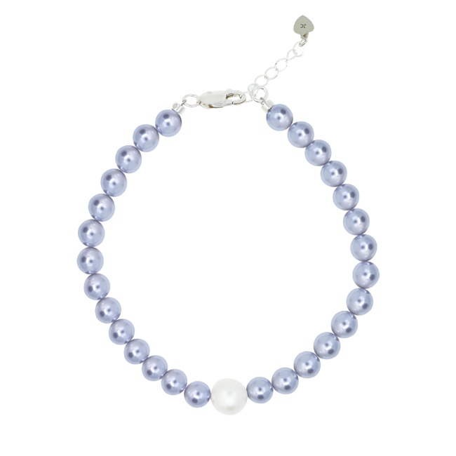 Blue Snow Crystal Pearl Bracelet[92.5 Silver]/블루 스노우 크리스탈 진주 팔찌