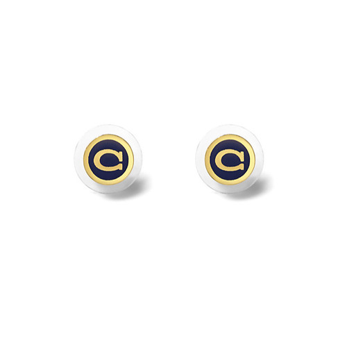 Initial C Circle Pendent Earrings/이니셜 C 써클 펜던트 귀걸이