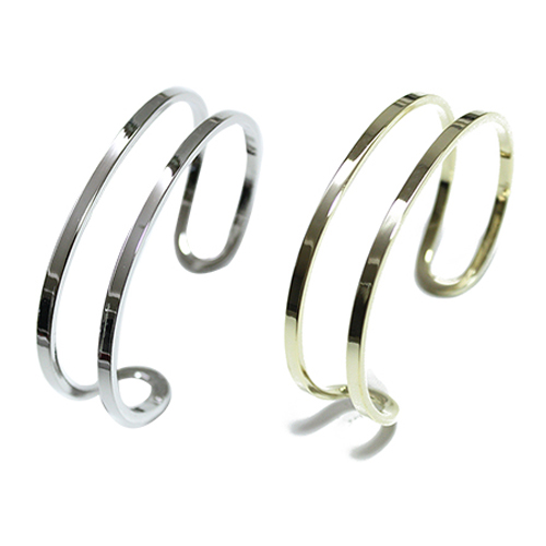Two Simple Line Bangle Bracelet