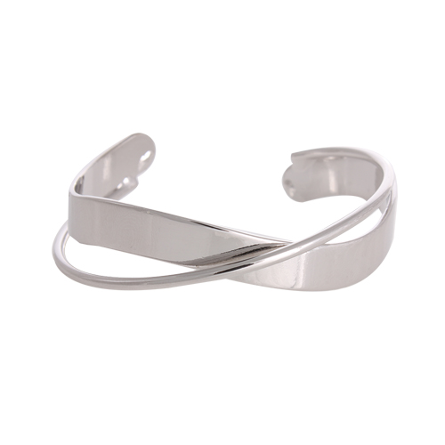 Fit Double Line Open Bangle[SILVER]/