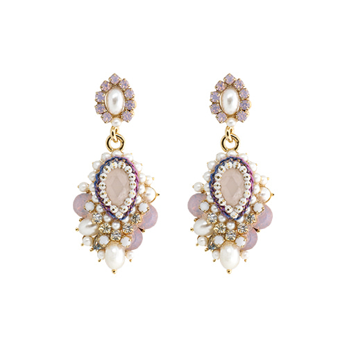 Light Pink Crystal Bouquet Earrings