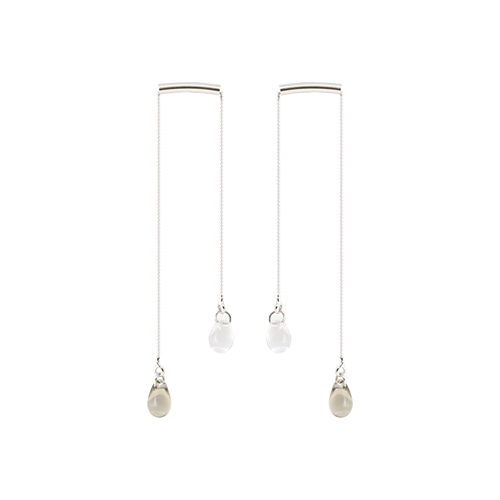 Double Chain Crystal Drop Earrings