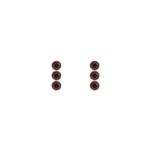 Triple Purple Stone Post Earrings/트리플 퍼플 스톤 포스트 귀걸이