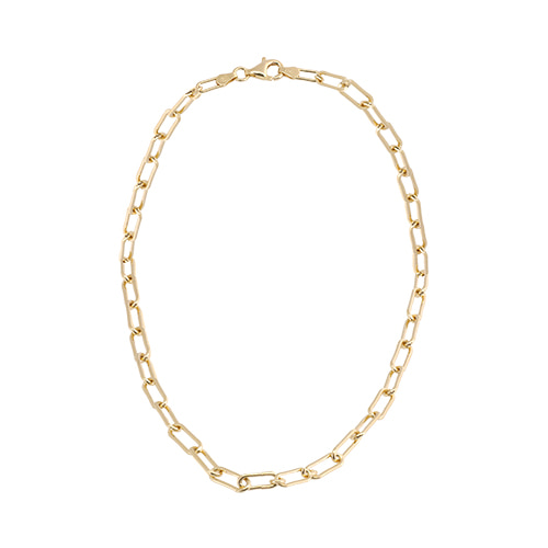 [All 92.5 Silver] Glossy Gold Chain Necklace