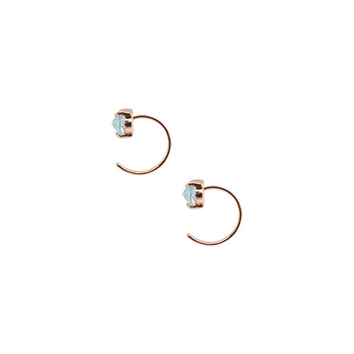 [All 92.5 Silver] Bright Blue Quartz Mini Hook Earrings/[전체 92.5 실버] 브라이트 블루 쿼츠 미니 후크 귀걸이