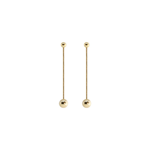 Simple Gold Ball Drop Earrings
