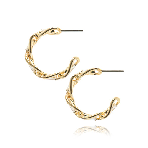 Gold Twister Chain Post Earrings/골드 트위스터 체인 포스트 귀걸이