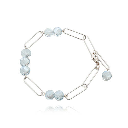 Bright Blue Silver Chain Bracelet/브라이트 블루 실버 체인 팔찌