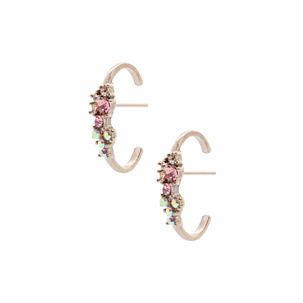 Crystal Flower Earcuffs Type Earrings