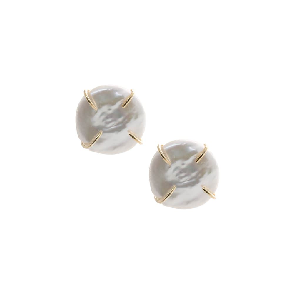 Natural Pearl Post Earrings[92.5 Silver]