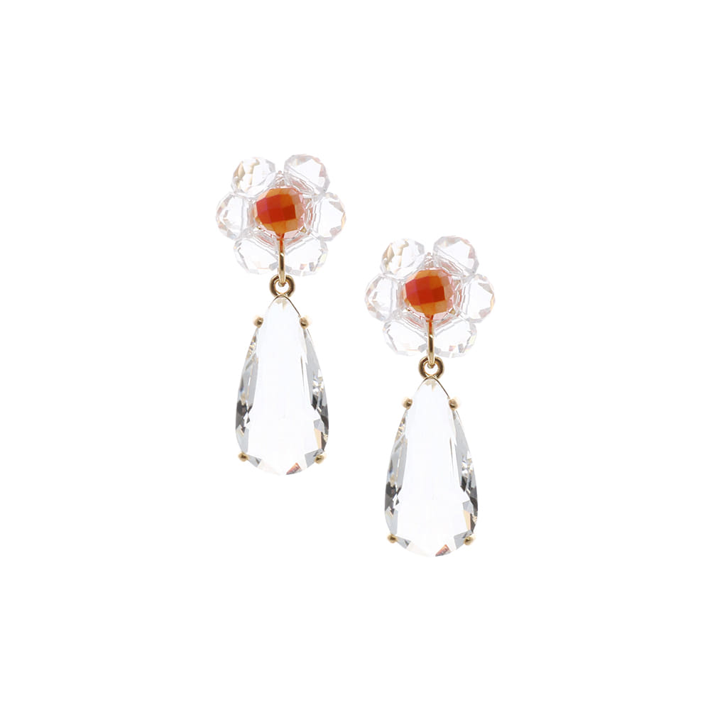 Transparent Daisy Flower Drop Earrings