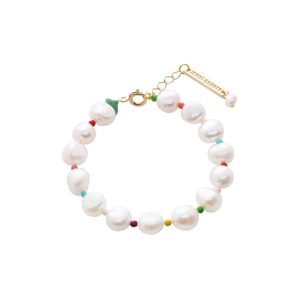 Color Dot &amp; Pearl Bracelet