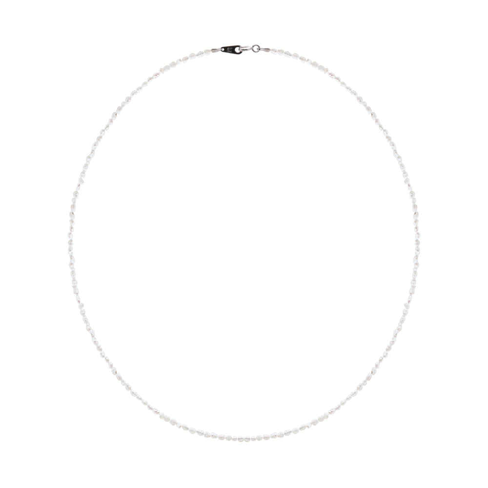 [92.5 Silver]Mini Pearl Line Necklace-S