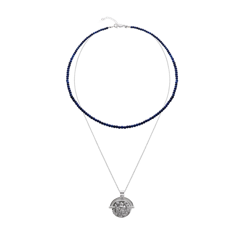 [92.5 Silver] Gemstone Beads Chocker Necklace