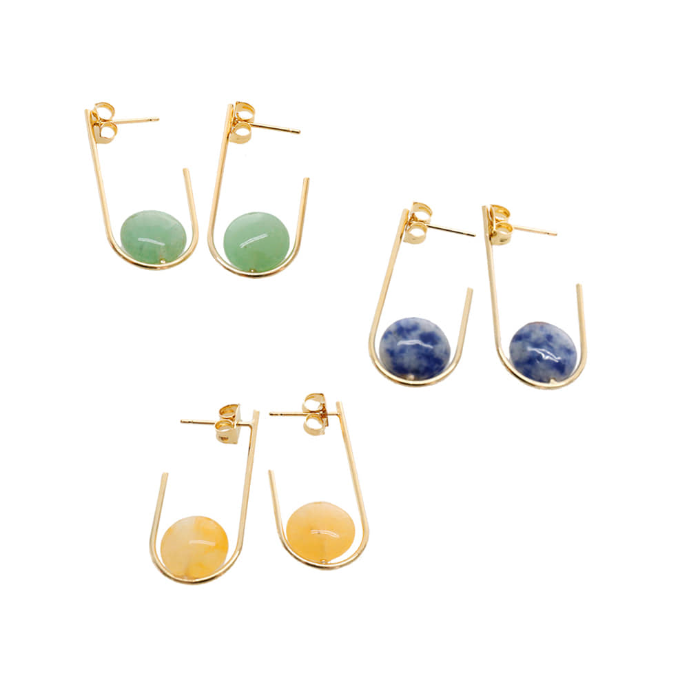 Color Gemstone Earrings/컬러 젬스톤 귀걸이