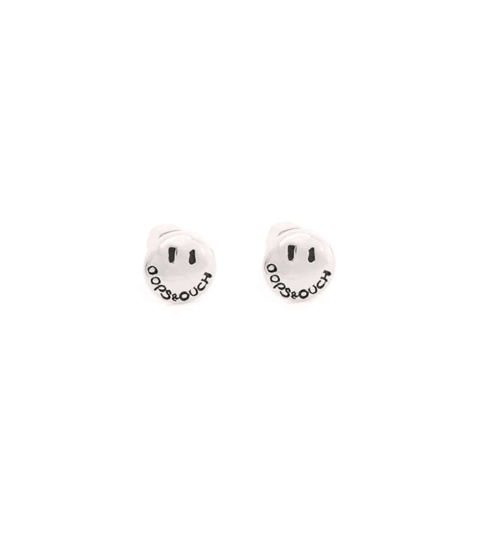 OOPS&amp;OUCH Smiley Stud Earrings in Silver