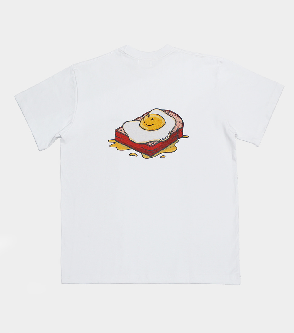 OOPS&amp;OUCH White Sandwich Print Tee