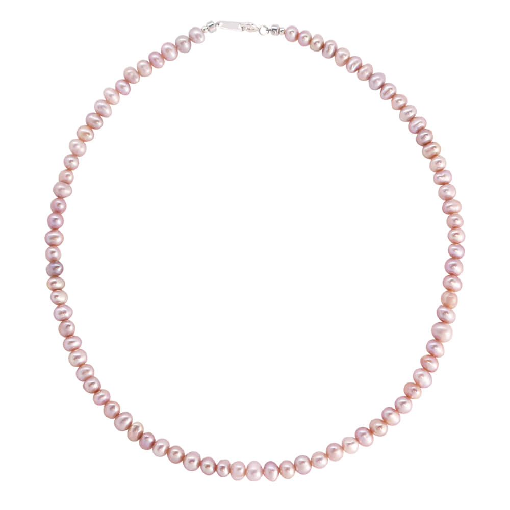 Pink Snow Pearl Necklace[92.5 Silver]