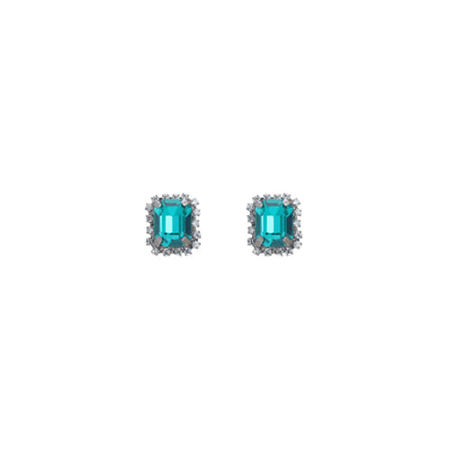 Little Square Aquamarine Earrings