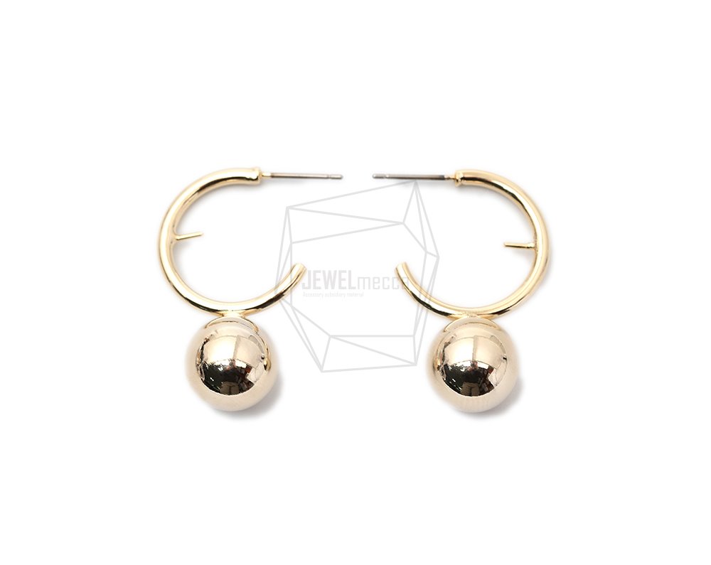 ERG-1607-G【2個入り】ラウンドボールピアス,Round ball Ear Post 