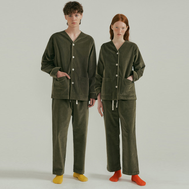 (couple) Crayon Moss Corduroy Pajama Set