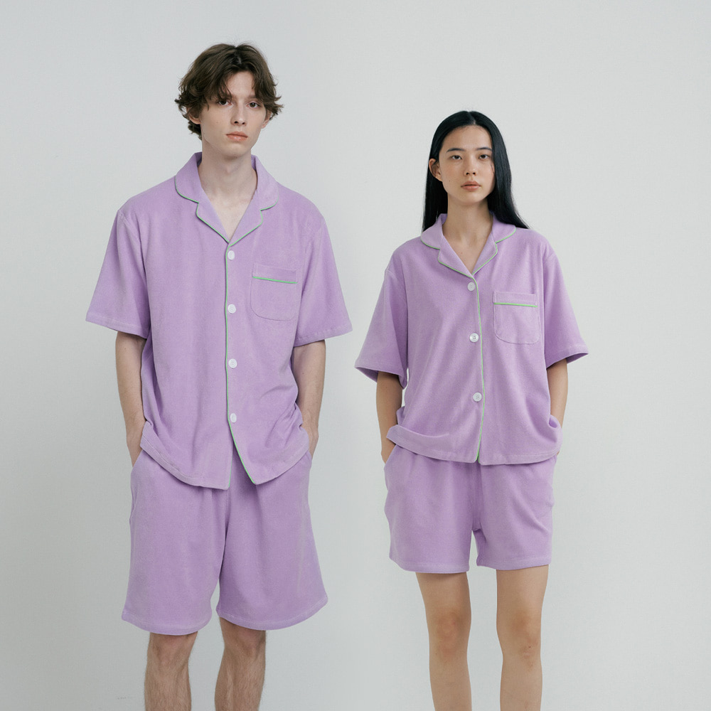 (couple) Lavender Towel Short Pajama Set
