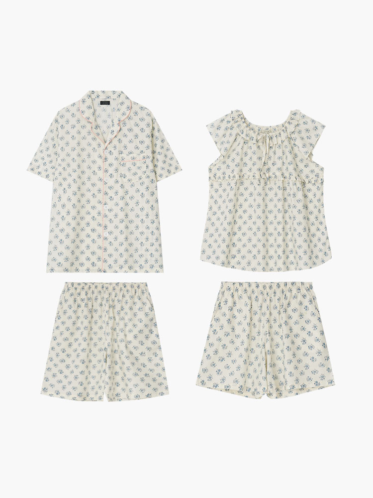 ◆JO'S LOUNGE◆ couple Alps Short Pajama Set ALPSSCC couple) Alps Short Pajama Set + Lounge Two-piece - JO'S LOUNGE