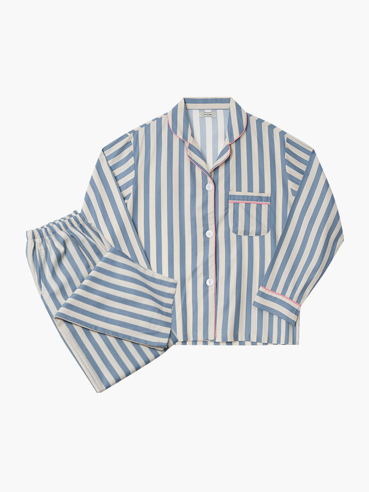 ◆JO'S LOUNGE◆ Warm Modal w Greek Pajama Set Greekw WARM MODAL] (w) Greek Pajama Set - JO'S LOUNGE