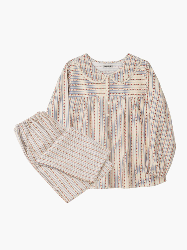 ◆JO'S LOUNGE◆ Warm Modal couple Leeds Pajama Set Twopiece WARM MODAL] (w) Leeds Lounge Two-piece - JO'S LOUNGE
