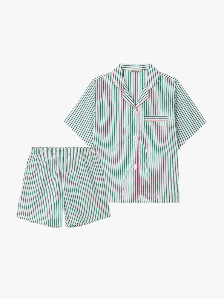 ◆JO'S LOUNGE◆ w Green Tea Short Pajama Set Greenteasw w) Green Tea Short Pajama Set - JO'S LOUNGE