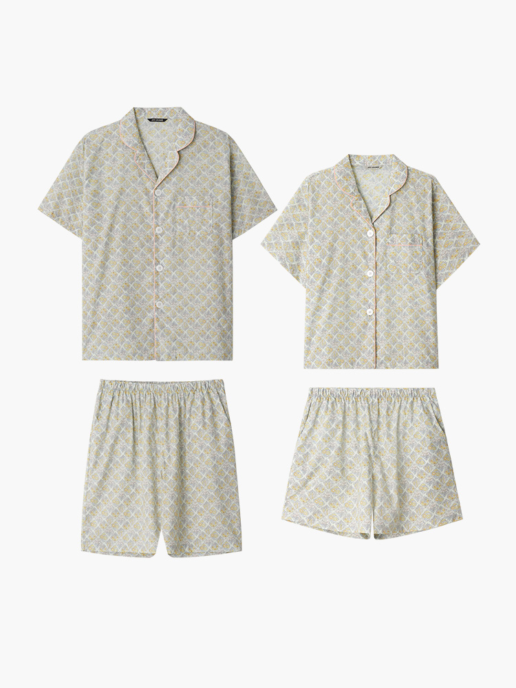 ◆JO'S LOUNGE◆ couple Recycled Cotton Pajama Set RCCPJEC couple) Recycled Cotton Pajama Set + One-piece - JO'S LOUNGE