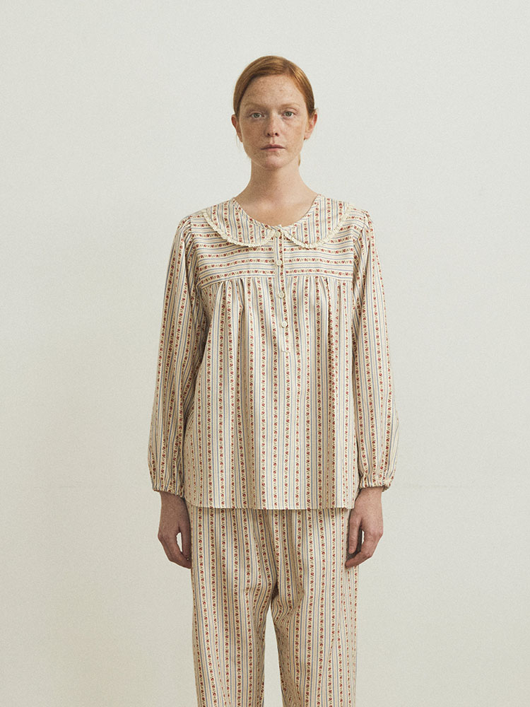 ◆JO'S LOUNGE◆ Warm Modal w Leeds Pajama Set JC01S182 WARM MODAL] (w) Leeds Lounge Two-piece - JO'S LOUNGE