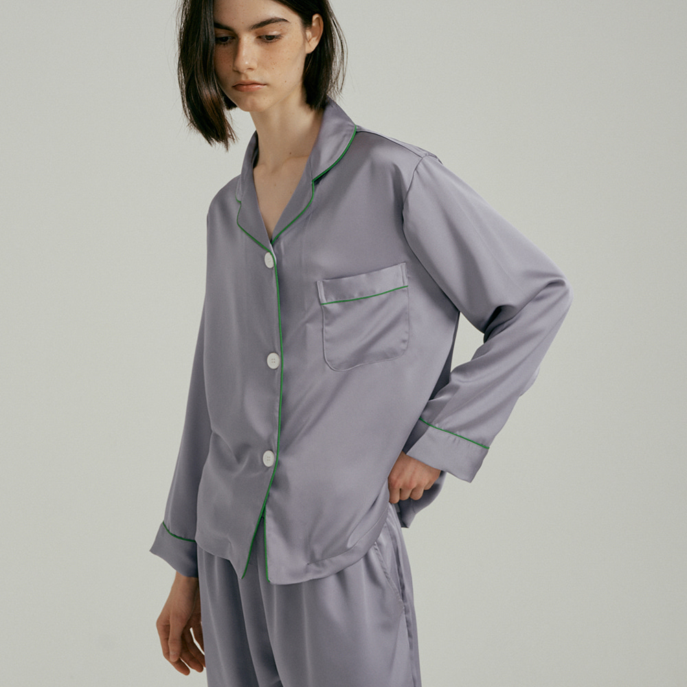 (w) Eco Silk Grey Pajama Set