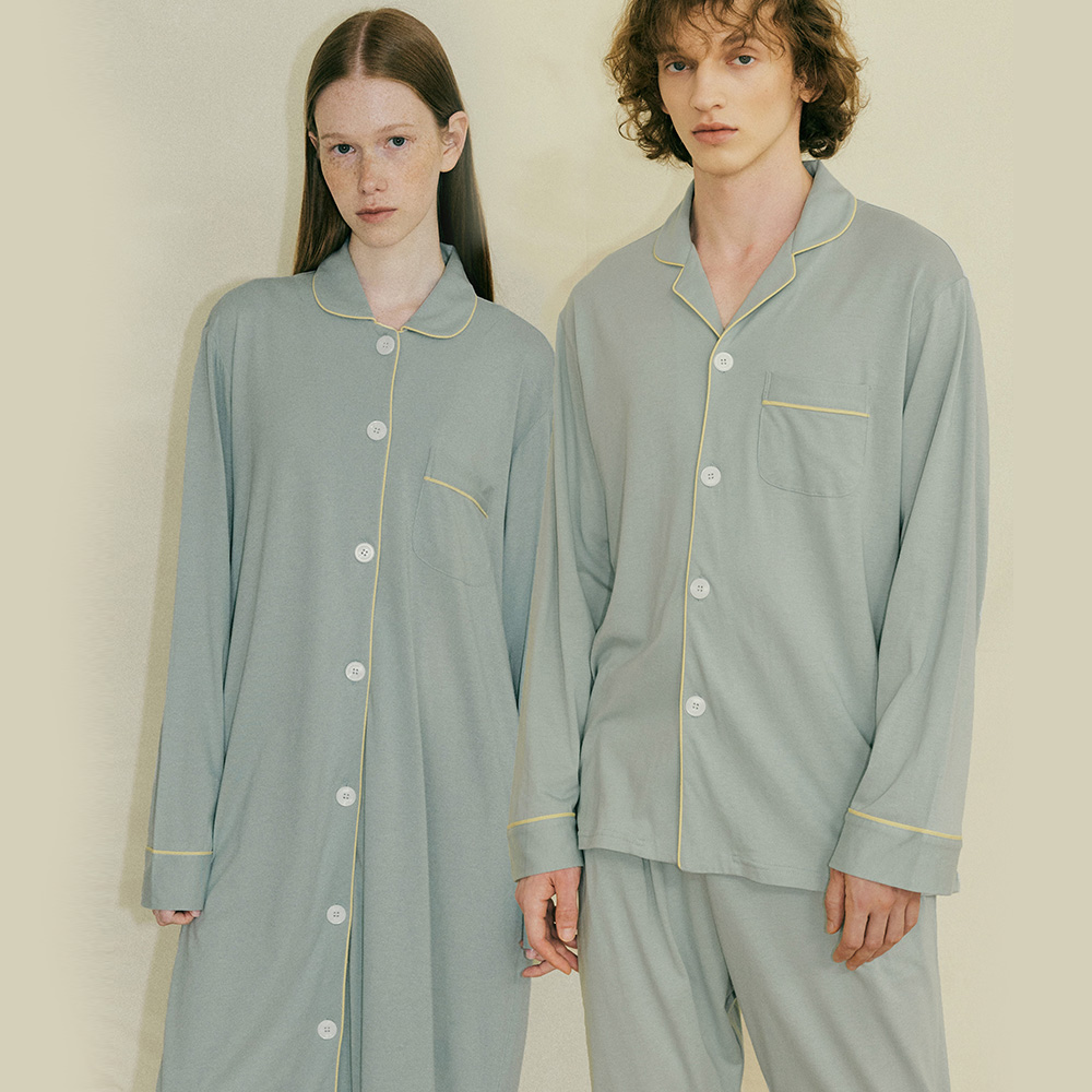 [MODAL] (couple) Essential Mint Grey Pajama Set + Lounge Shirt