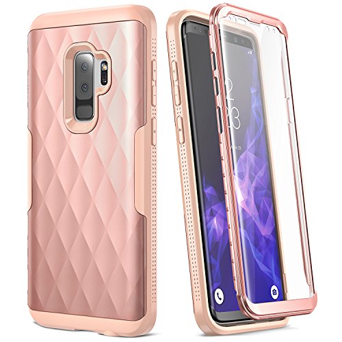 Galaxy S9+ Plus Case  YOUMAKER Rose Gold with Built-in Screen Protector Heavy Duty Protection Full B
