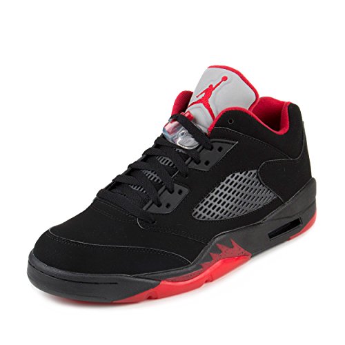 Nike Jordan Mens Air Jordan 5 Retro Low Black/Gym Red/Black/Mtlc Hmtt Basketball Shoe 10 Men US