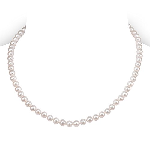 PAVOI Sterling Silver White Freshwater Cultured Pearl Necklace (16  5mm)