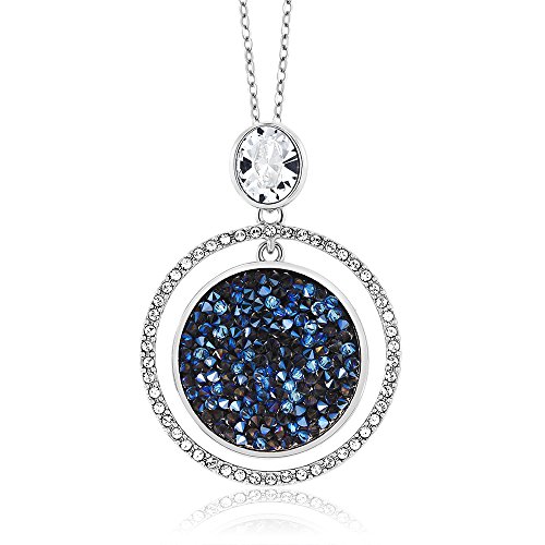 2&amp;quot; Moonlight Crystal Dust Double Circle Pendant Made With Swarovski Crystal
