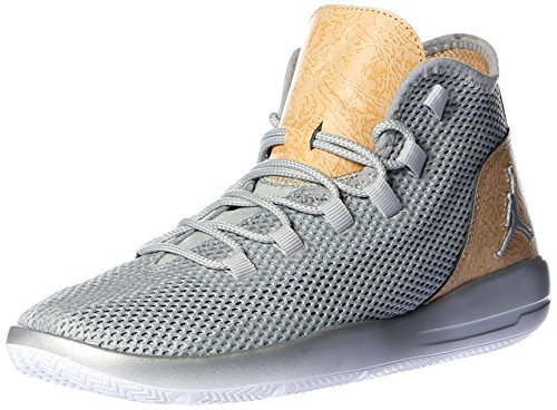 Nike Jordan Reveal Men Round Toe Leather Sneakers (10 B(M) US  Wolf Grey/Vachetta Tan-White 834229-0