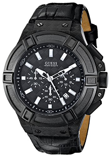 GUESS Mens U0408G1 Rigor Chronograph Watch with Stopwatch Function &amp; Date