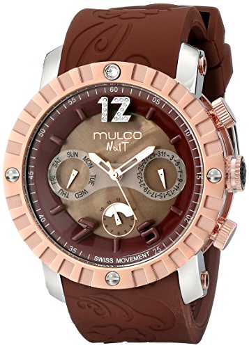 MULCO Unisex MW5-1876-033 Nuit Lace XL Analog Display Swiss Quartz Brown Watch