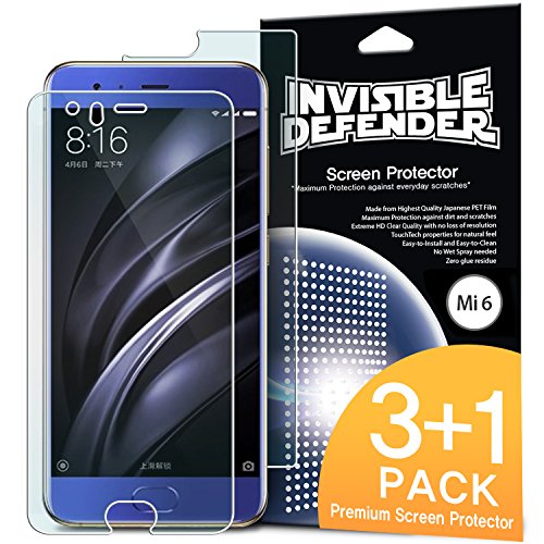 Xiaomi Mi 6 Protector - Invisible Defender [3 Front and 1 Back/MAX HD CLEARNESS][Case Compatible] Pe