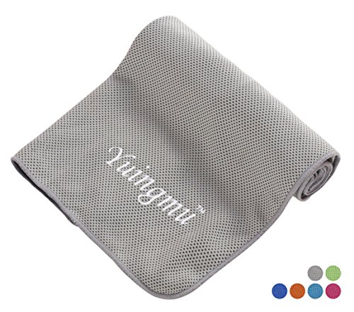 Snap Cooling Towel for Sports  Workout  Fitness  Gym  Yoga  Pilates  Travel  Camping &amp; More (Gray) -