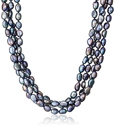 6-7mm Dyed Peacock Baroque Freshwater Cultured Pearl Endless Necklace  100&amp;quot;