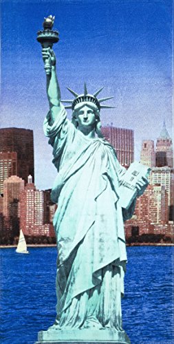 Statue of Liberty velour brazilian beach towel 30x60 inches