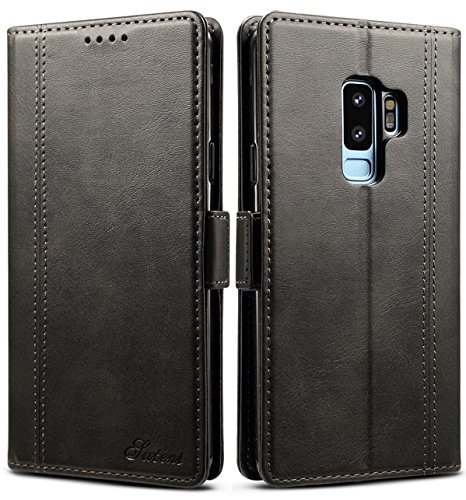 Samsung Galaxy S9 Plus Wallet Case  SINIANL Leather Magnetic Closure Folio Flip Cover Card Slots Hol